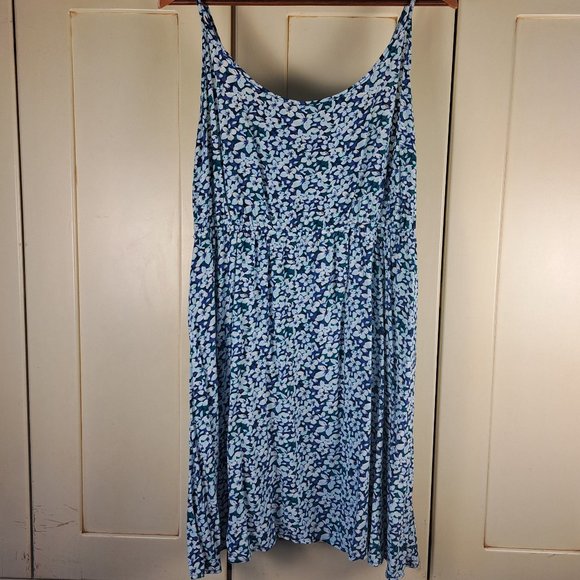 Gap Blue Green Floral Sleeveless Spaghetti Strap Dress Sz XL - Picture 1 of 10